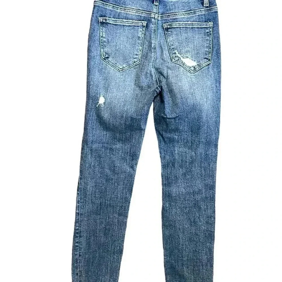 Risen Straight Leg Distressed Denim Jeans Size 26 - Picture 7 of 7
